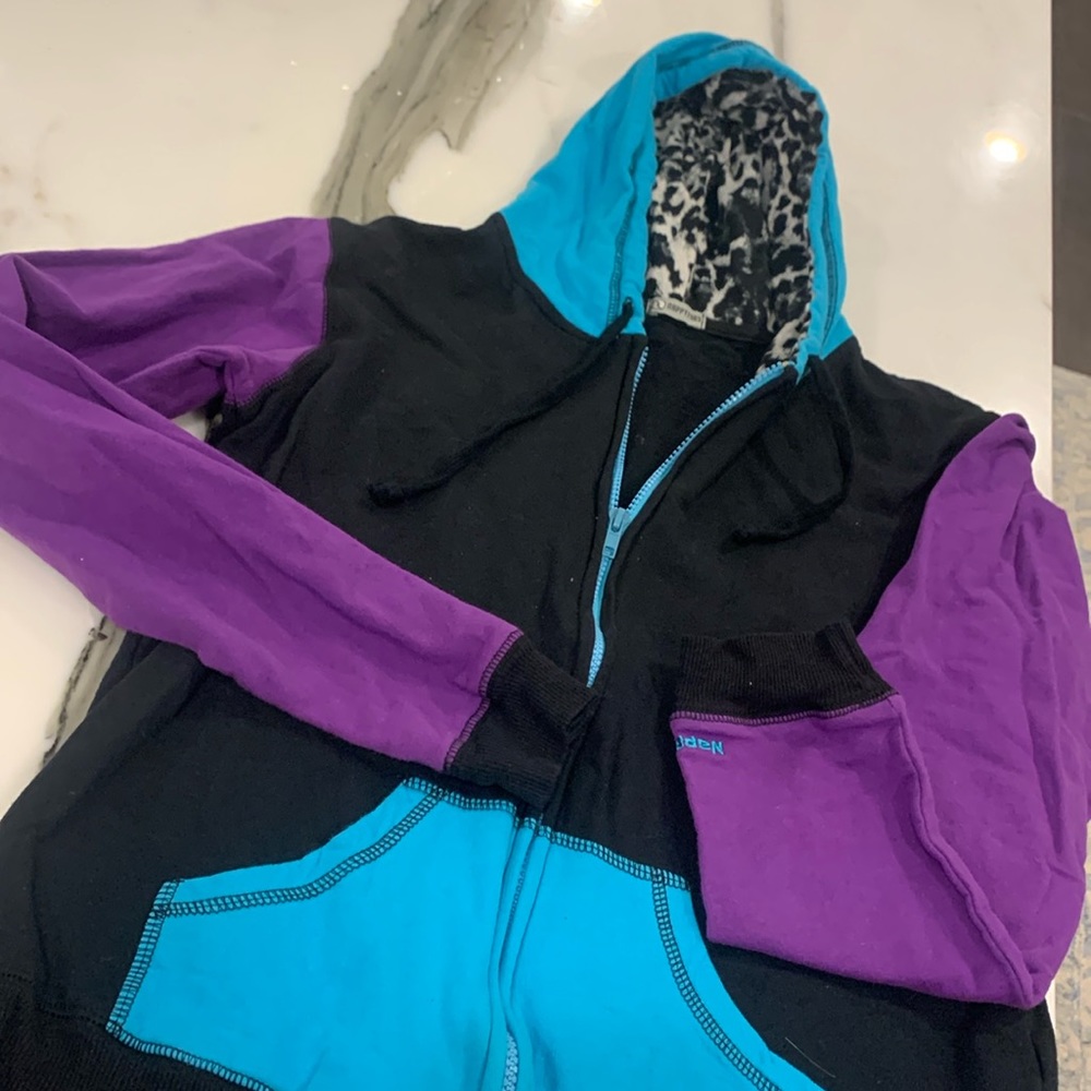 Nappytabs Colorblock Zipper hooded Sweatshirt Jacket-M